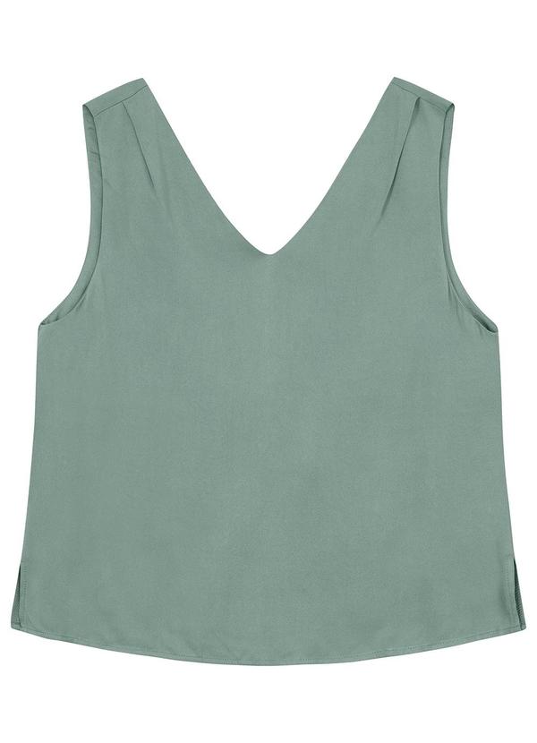 Malwee - Blusa Verde Pastel Feminina Ampla Decote "V"
