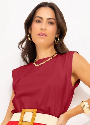 Quintess - Blusa Vermelha em Cotton - QUINTESS