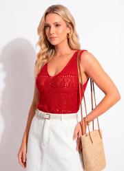 Blusa Vermelha em Tric�
