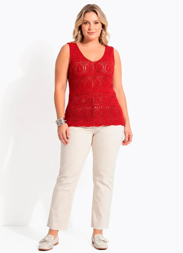Quintess - Blusa Vermelha em Tricô 2