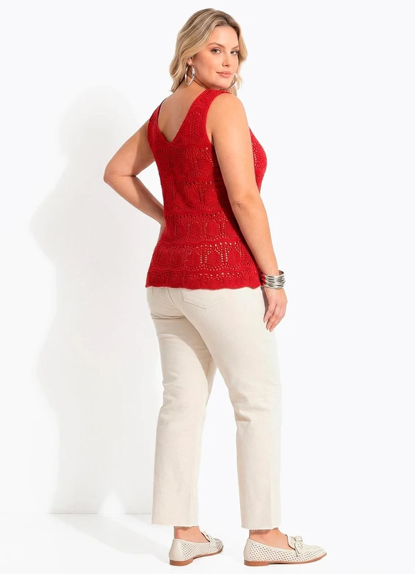 Quintess - Blusa Vermelha em Tricô 12