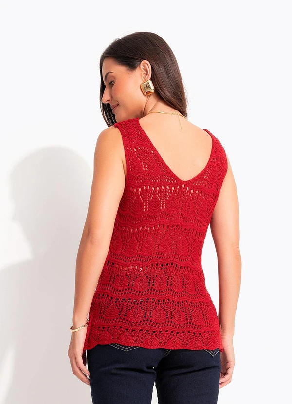 Quintess - Blusa Vermelha em Tricô 10