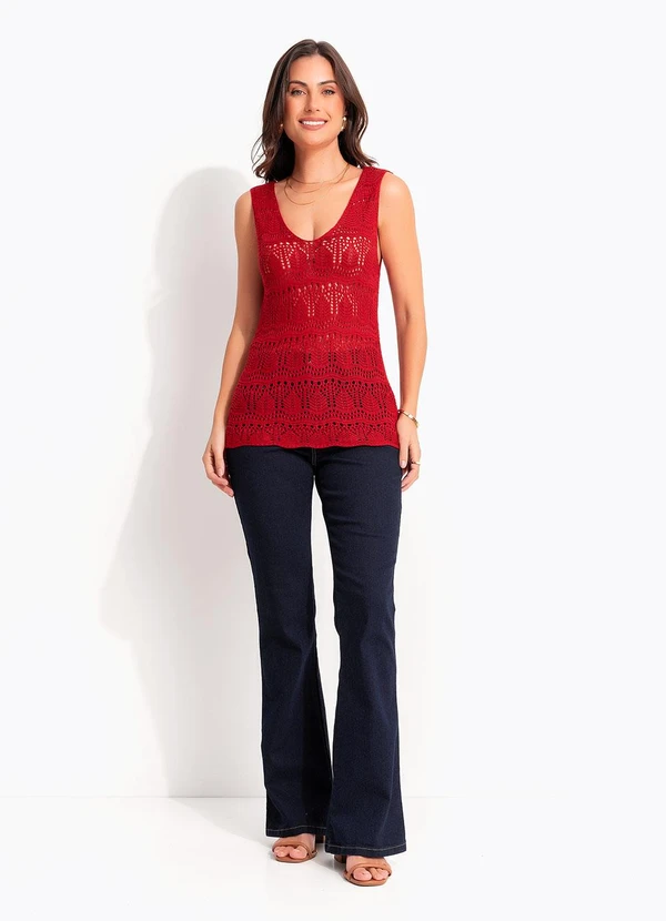 Quintess - Blusa Vermelha em Tricô 6
