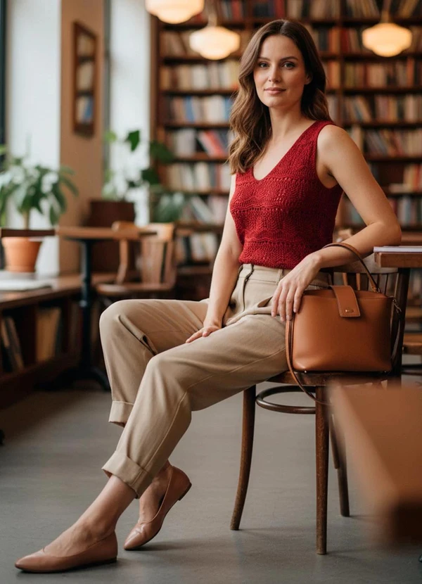 Quintess - Blusa Vermelha em Tricô 4