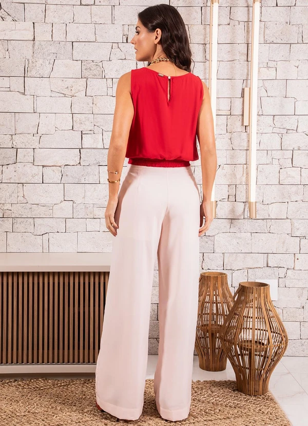 Quintess - Blusa Vermelha em Viscose Plana Sarjada 8