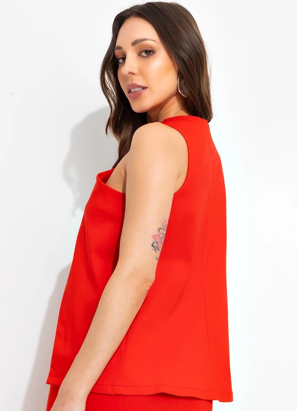 Bimini - Blusa Vermelho em Bengaline 2