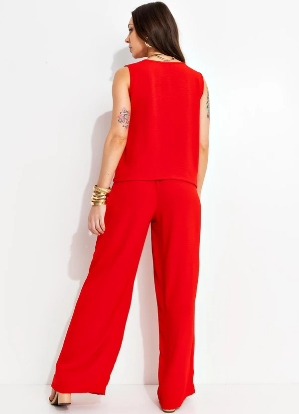 Bimini - Blusa Vermelho em Crepe Plano 4