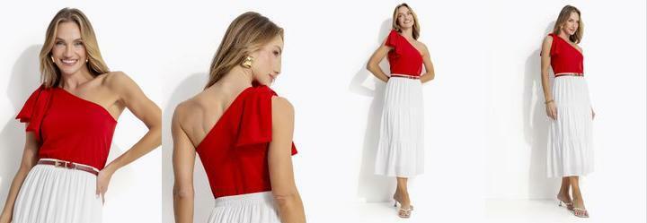Blusa Vermelho em Malha Crepe