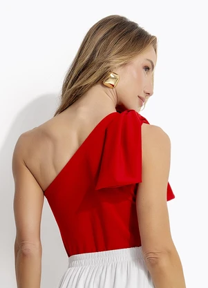 Quintess - Blusa Vermelho em Malha Crepe - QUINTESS