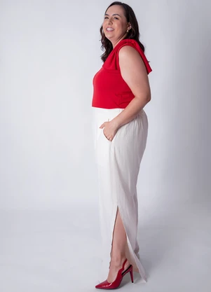Quintess - Blusa Vermelho em Malha Crepe - QUINTESS