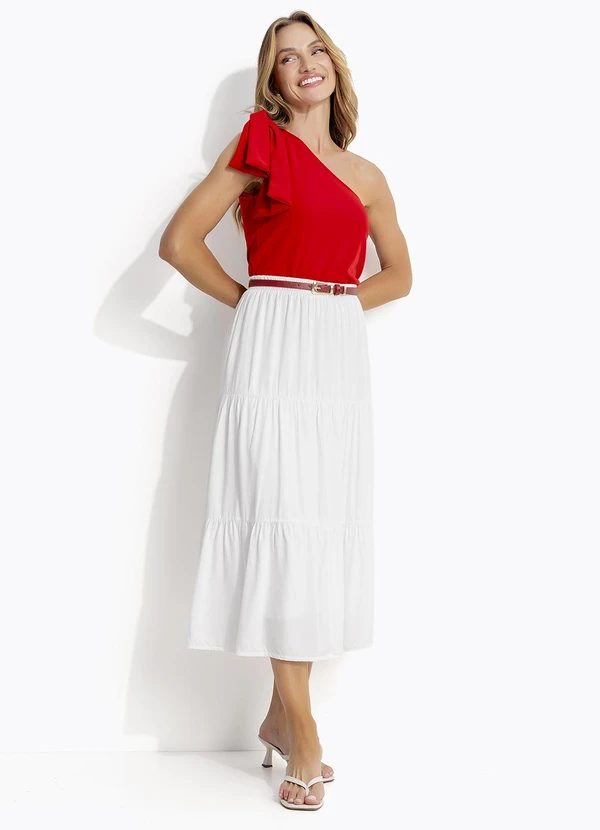 Quintess - Blusa Vermelho em Malha Crepe 7