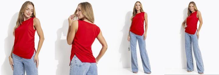 Blusa Vermelho em Malha Crepe