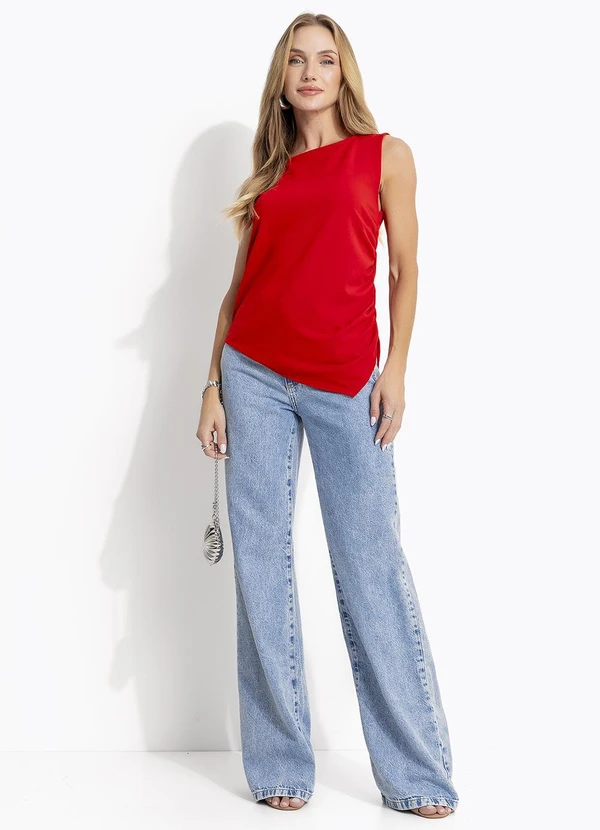 Quintess - Blusa Vermelho em Malha Crepe 4