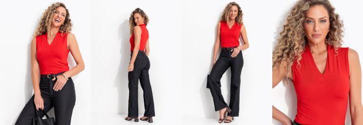 Blusa Vermelho em Malha Fria