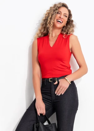 Quintess - Blusa Vermelho em Malha Fria - QUINTESS