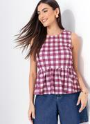 Blusa (vichy bord�) e malha crepe