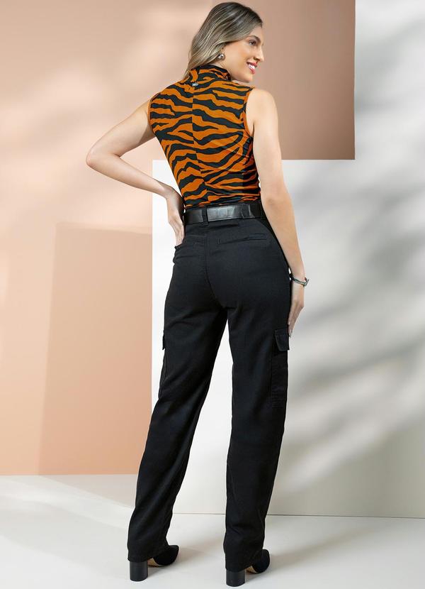 Quintess - Blusa Zebra Marrom com Gola Alta 5