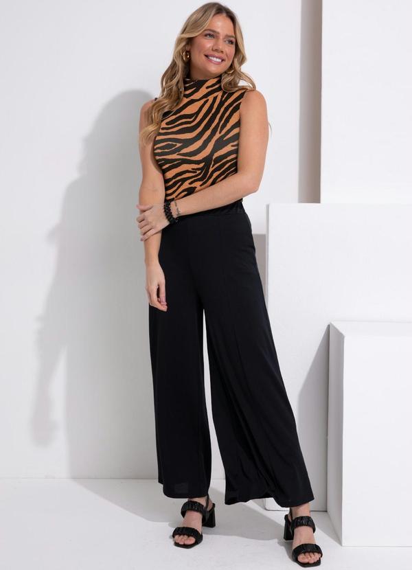 Quintess - Blusa Zebra Marrom com Gola Alta 10