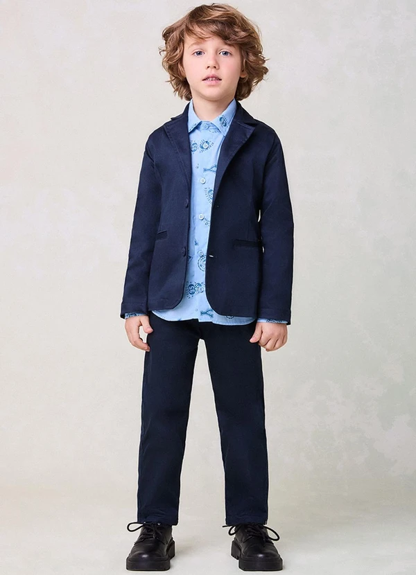 Youccie - Camisa Azul com Estampa de Ícones Azul 3