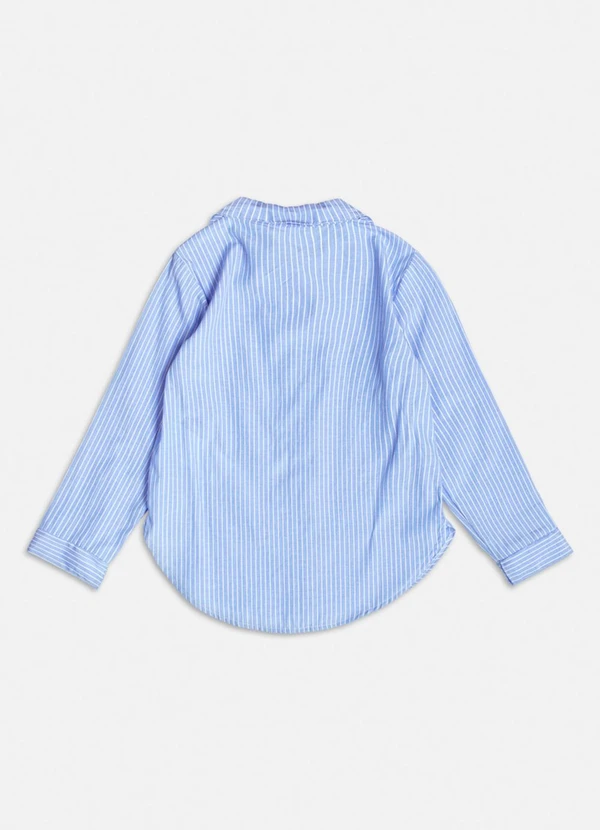 Momi - Camisa Azul Listrada com Strass Azul 2