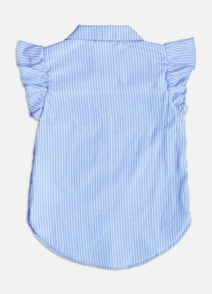 Momi - Camisa Azul Listrada com Strass Azul - MOMI