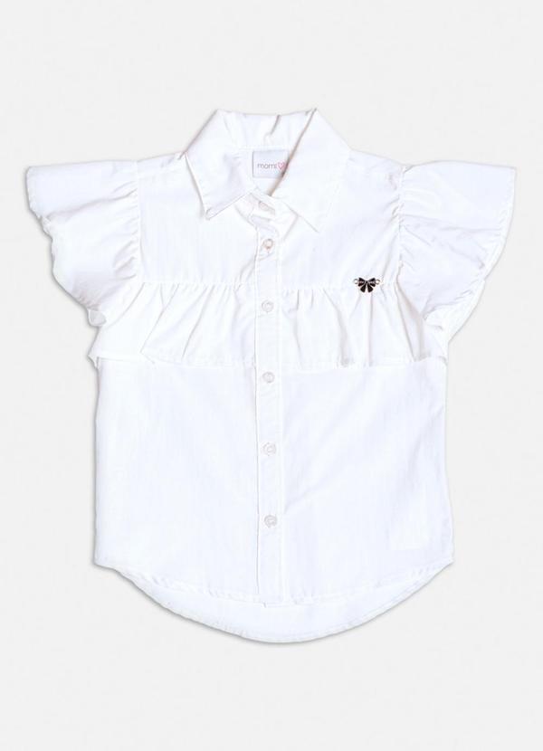 Momi - Camisa com Babados Frentais Branco