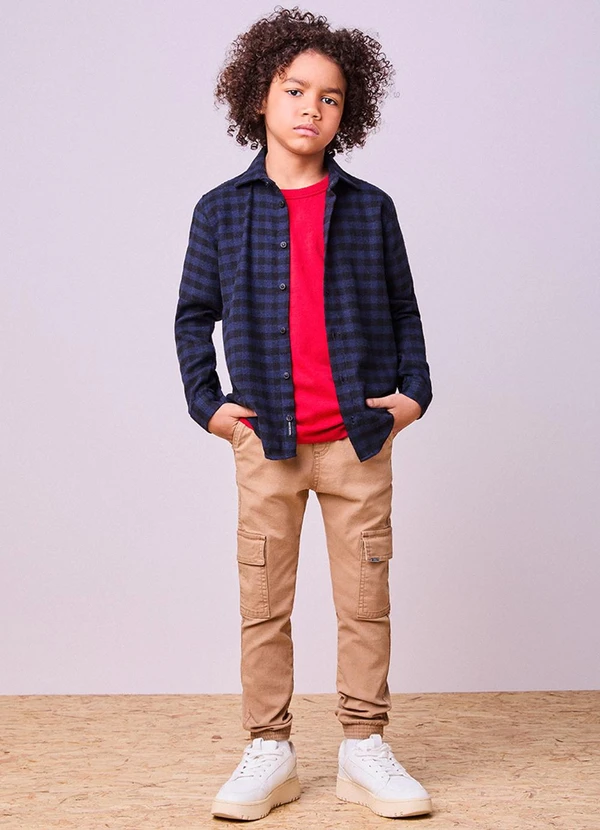 Youccie - Camisa de Flanela Xadrez Azul 3