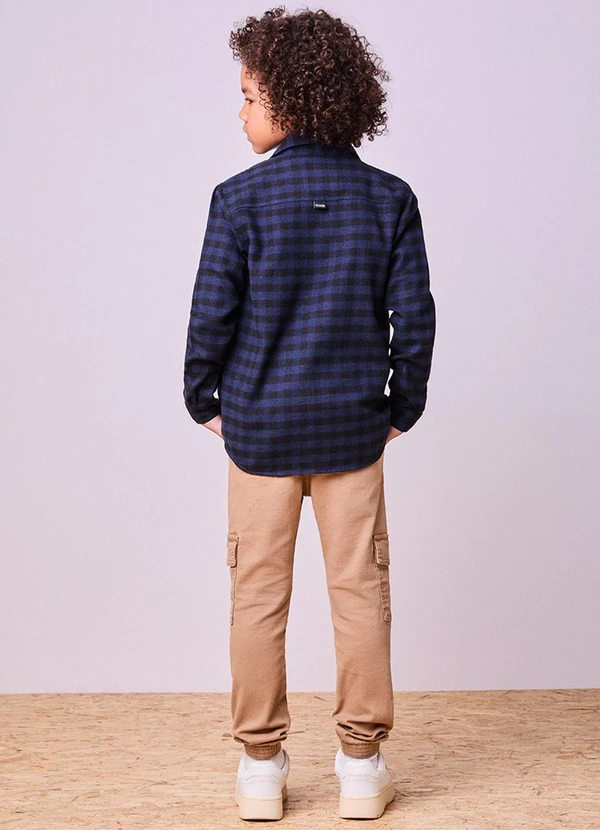 Youccie - Camisa de Flanela Xadrez Azul 4
