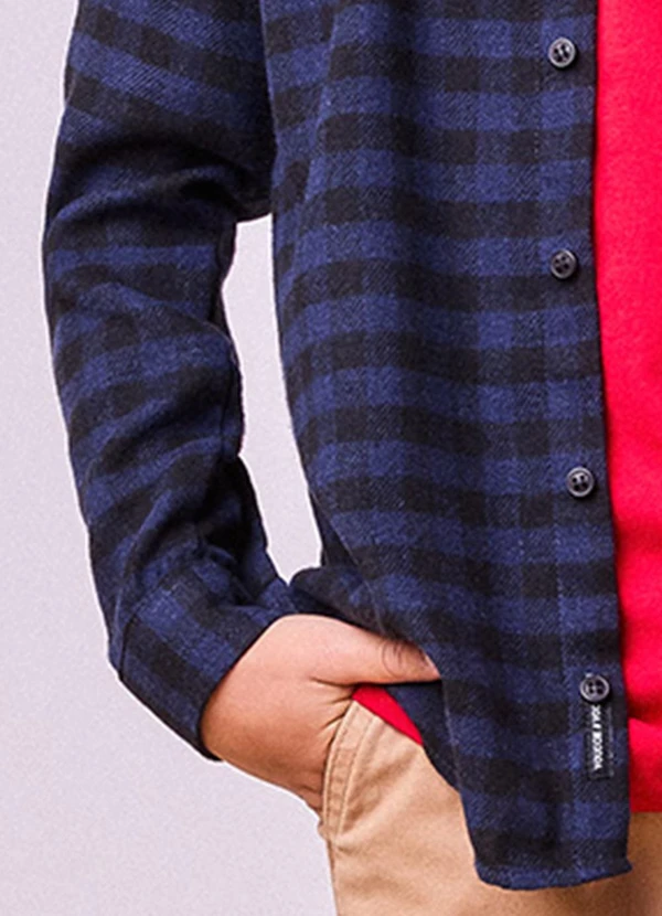 Youccie - Camisa de Flanela Xadrez Azul 5