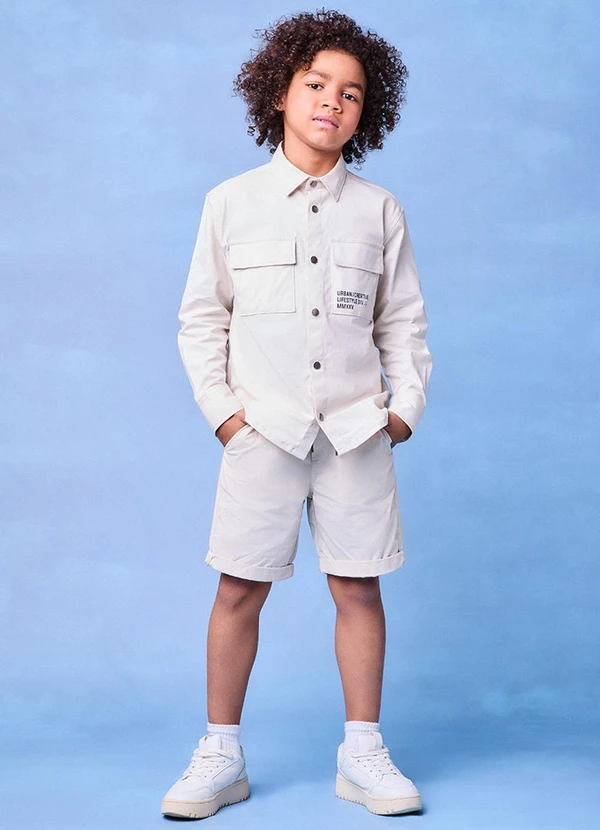 Youccie - Camisa de Sarja Off White Bege 3