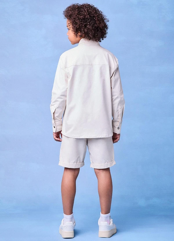 Youccie - Camisa de Sarja Off White Bege 4