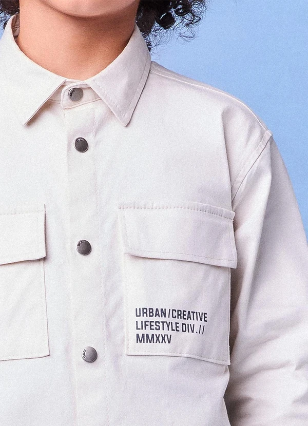 Youccie - Camisa de Sarja Off White Bege 6