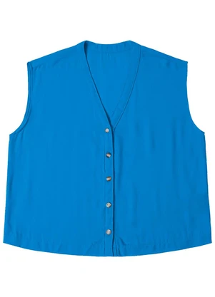 Rovitex - Camisa Feminina Viscose Sarjada Pesada Azul - ROVITEX