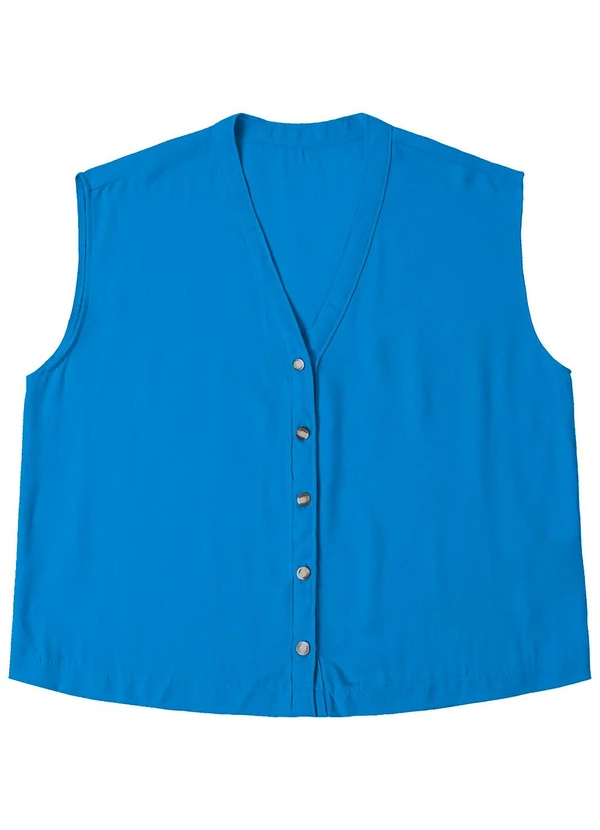 Rovitex - Camisa Feminina Viscose Sarjada Pesada Azul