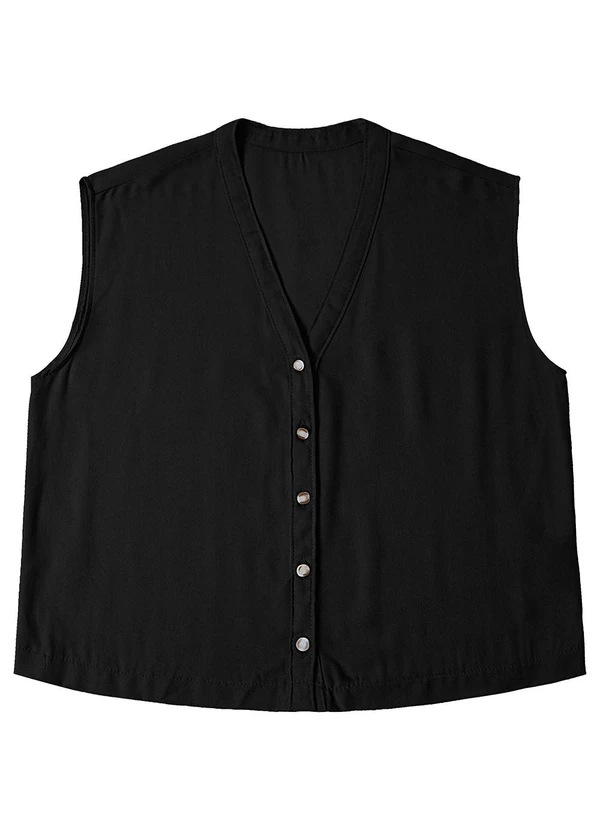 Rovitex - Camisa Feminina Viscose Sarjada Pesada Preto 1