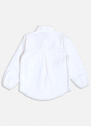 Momi - Camisa Manga Longa com Babados na Frente Branco - MOMI