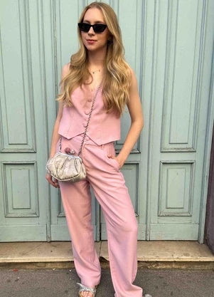 Sofie - Colete em Alfaiataria Rosa - SOFIE