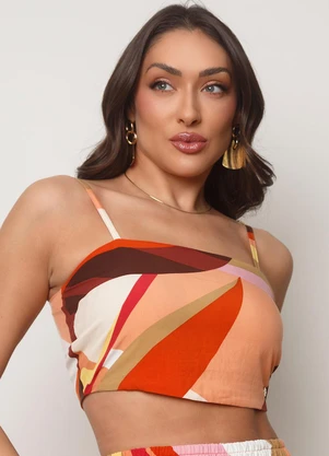 Doce Tom - Cropped Estampado Alça Fina Estampado - DOCE TOM