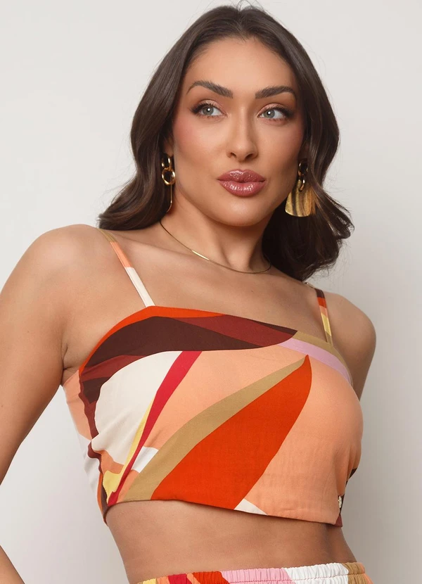 Doce Tom - Cropped Estampado Alça Fina Estampado