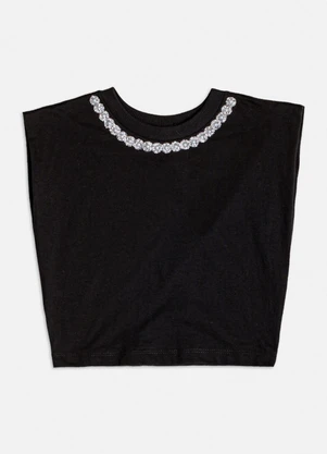 Authoria - Muscle Tee Preta com Pedrarias Preto - AUTHORIA