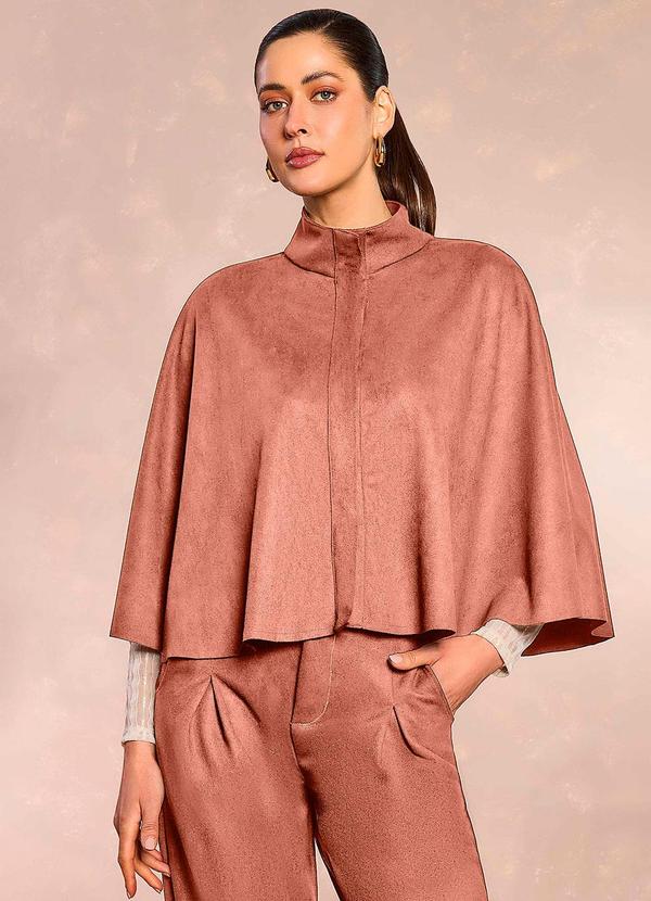 Doce Trama - Pelerine Ethnic Blur em Suede Marrom