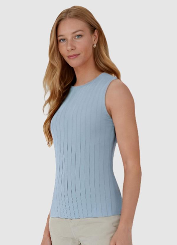 Malwee - Regata Azul Pastel Justa Canelada Feminina 2