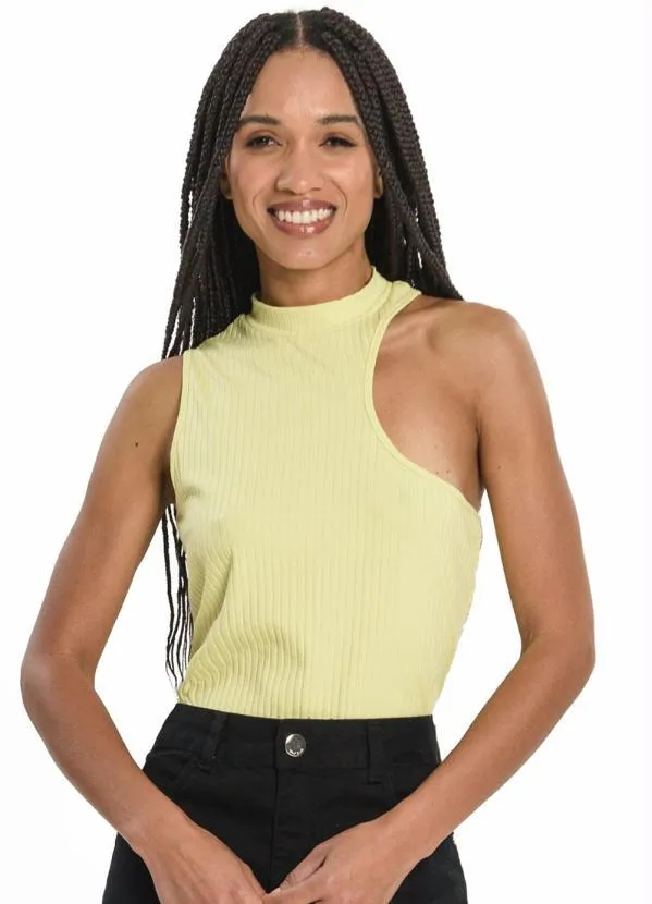 Rovitex - Regata Feminina Assimétrica Canelada Verde