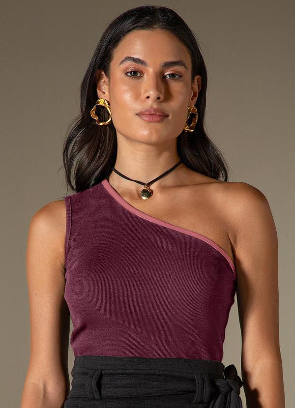 Use Modo - Regata Nula Manga Contrastante Roxo