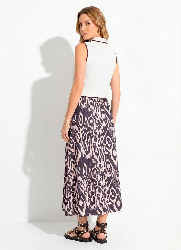 Quintess - Regata Polo Feminina em Malha Piquet Off White com Detalhe Vinho 4