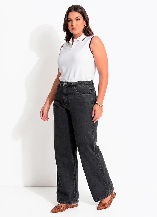 Quintess - Regata Polo Feminina em Malha Piquet Off White com Detalhe Vinho 9