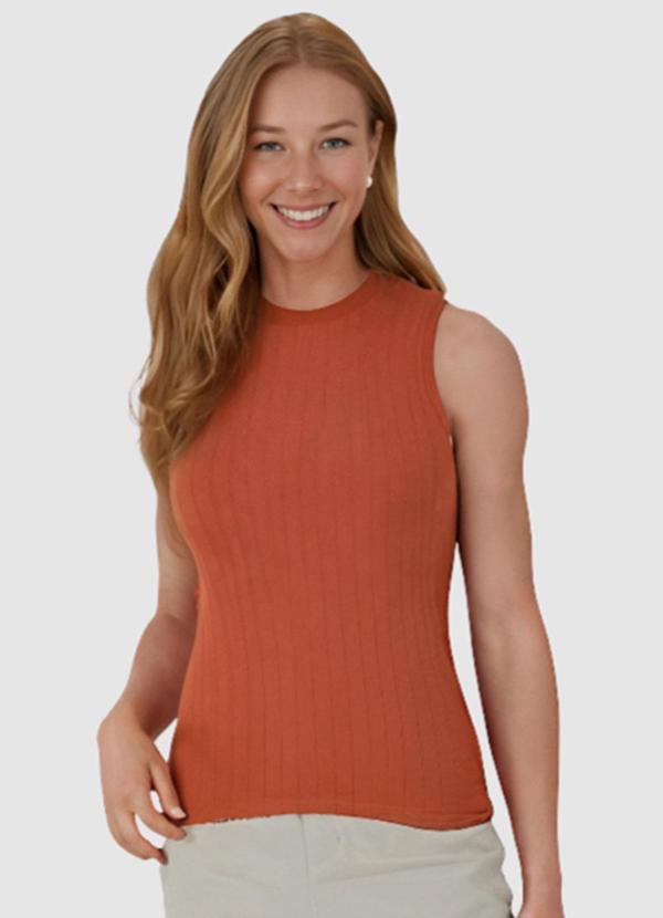 Malwee - Regata Terracota Justa Canelada Feminina