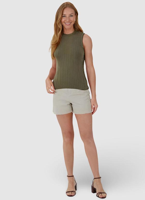 Malwee - Regata Verde Militar Justa Canelada Feminina 3