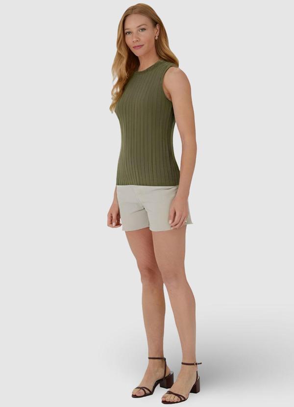 Malwee - Regata Verde Militar Justa Canelada Feminina 4