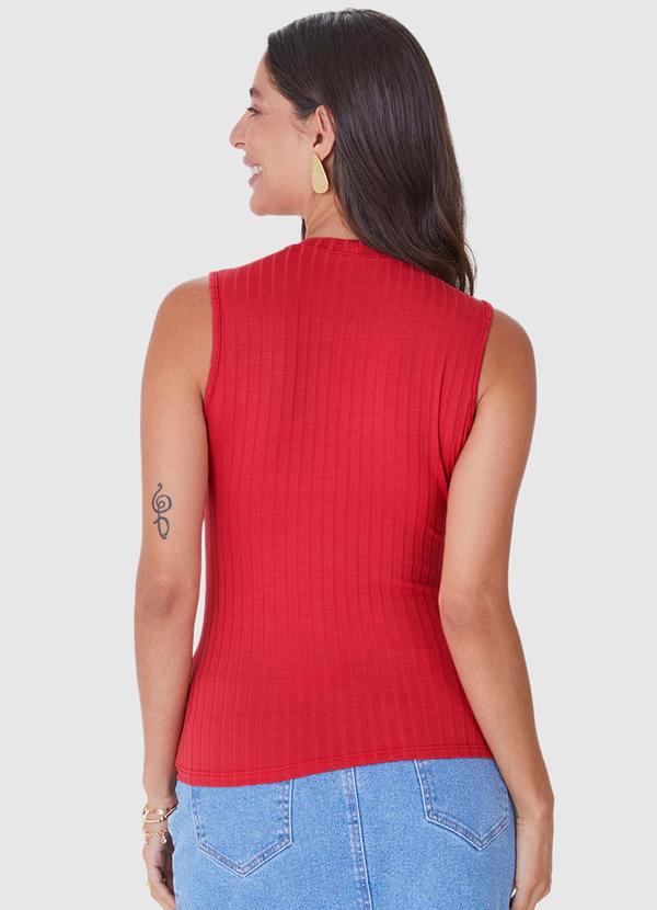 Malwee - Regata Vermelha Justa Canelada Feminina 2